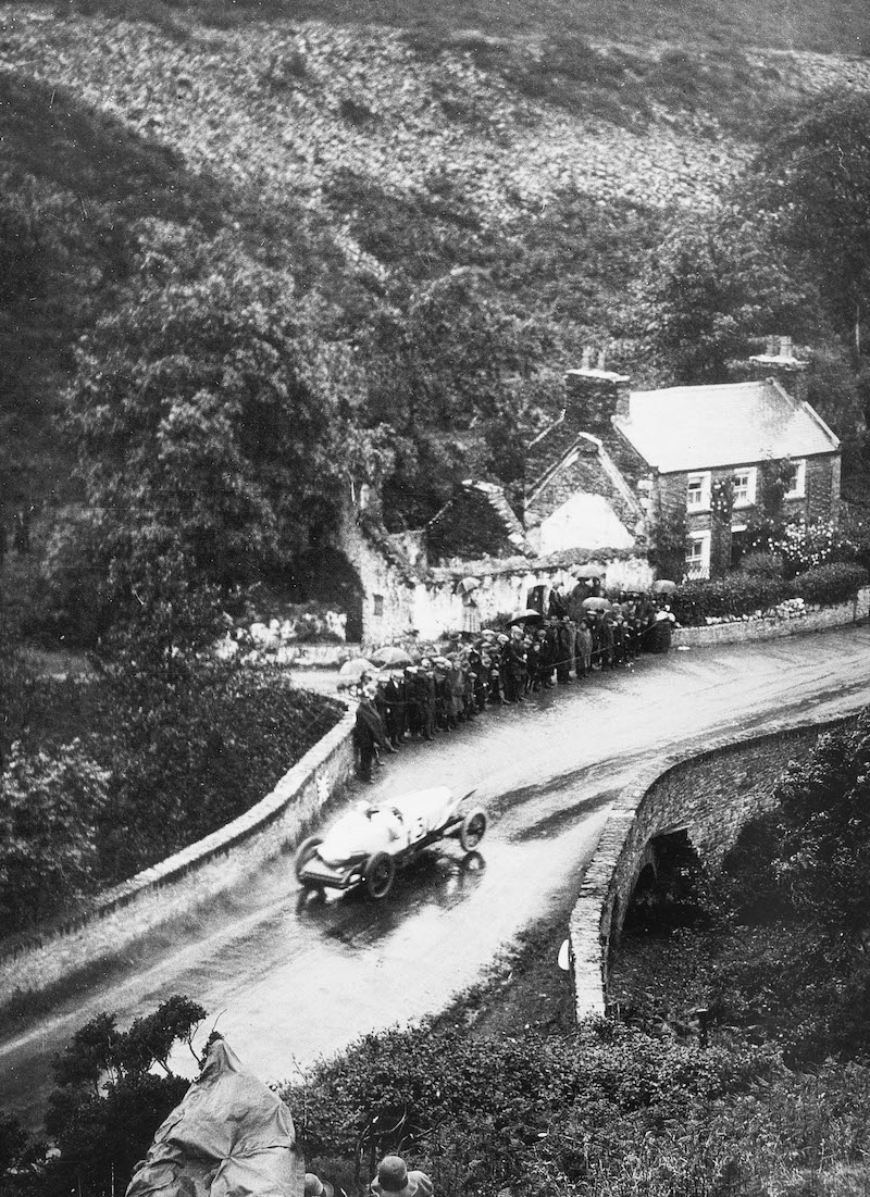 A three-litre Bentley at the Isle of Man TT race.