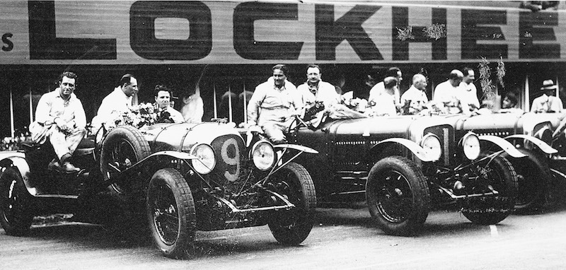 The Bentley team strike a triumphant pose, having taken the top four positions at the 1929 Le Mans, with Barnato second from the left.