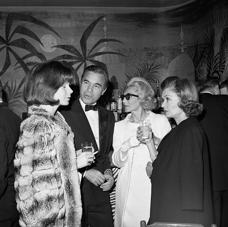 The New York cafÃ© society congregates at El Morocco in December 1964 for the official reopening of the famed supper club under the ownership of Englishman John Mills. Among those present were Porfirio Rubirosa and (from left) his French actress wife Odile Rodin, Mrs Denniston Slater and actress Constance Bennett.