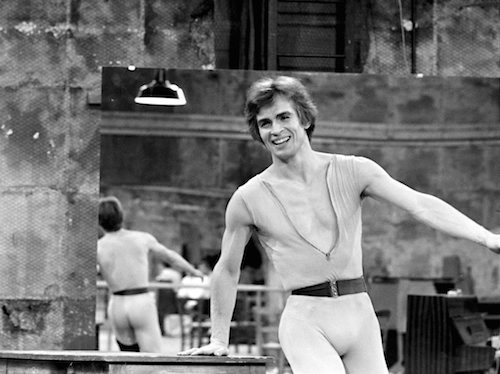 Rudolf Nureyev performs on the set of the Ballet film Le Jeune Homme et La Mort in Paris, December 1966.