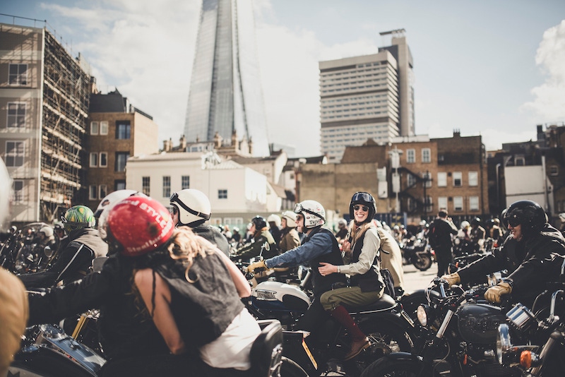 More rakish motorcyclists participating in the Distinguished Gentlemen's Ride.