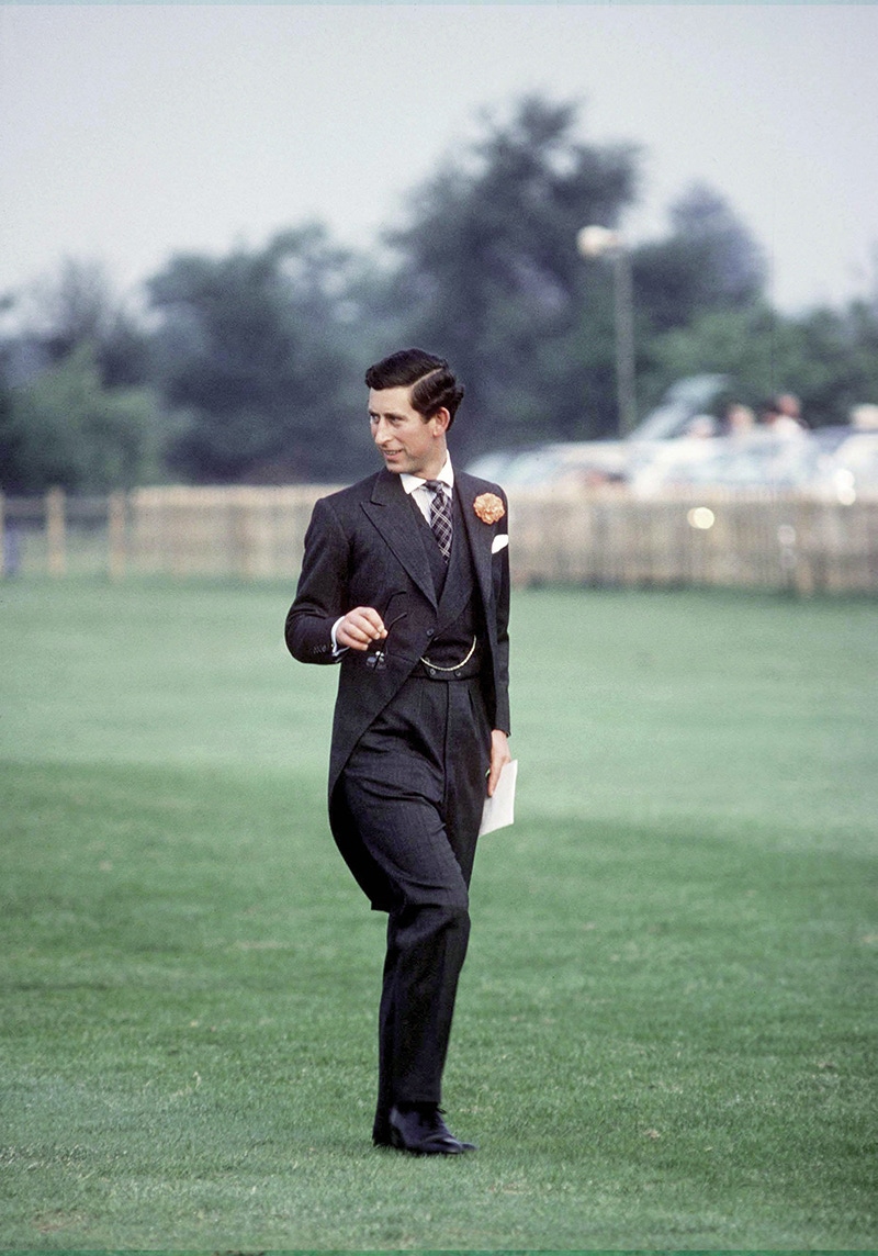 Prince Charles in Anderson & Sheppard after Ascot, 1979