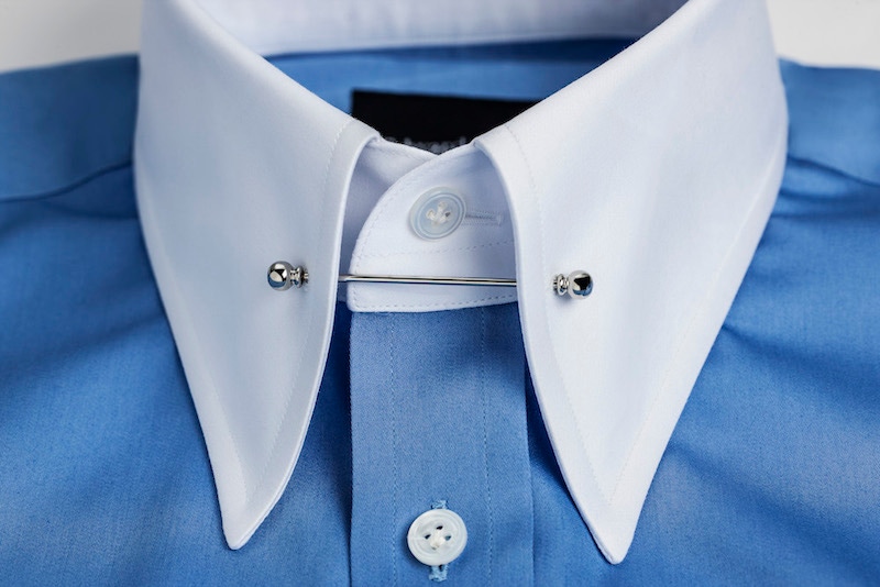 White Regular-Fit Pin Collar Shirt from Edward Sexton