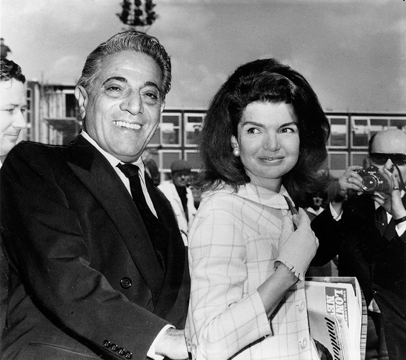 Greek shipping magnate Aristotle Onassis with Jackie in 1968, the year the two married