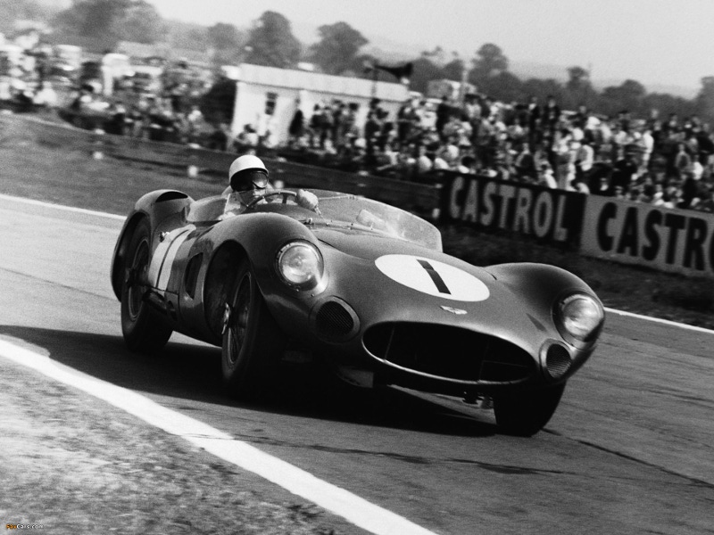 The DBR1 racing at Le Mans, circa 1959.