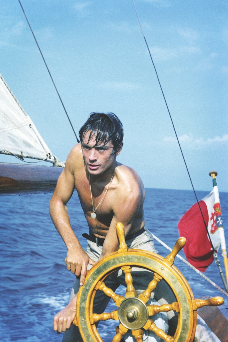 Alain Delon on the set of Plein Soleil