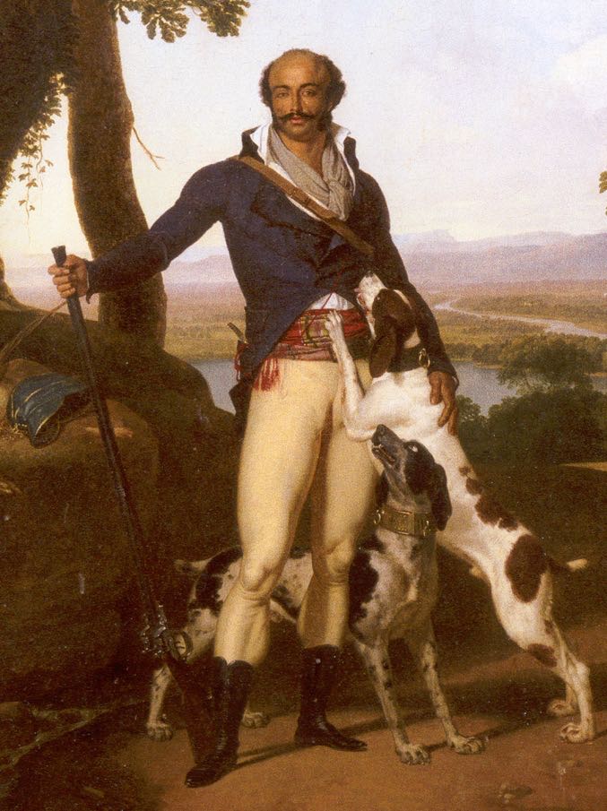 Portrait of a Hunter in a Landscape, attributed to Louis Gauffier (1762-1801), is said to be a portrait of Dumas.