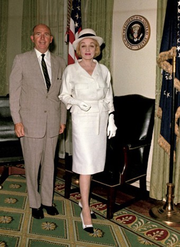 Marlene Dietrich visiting the White House, 1963