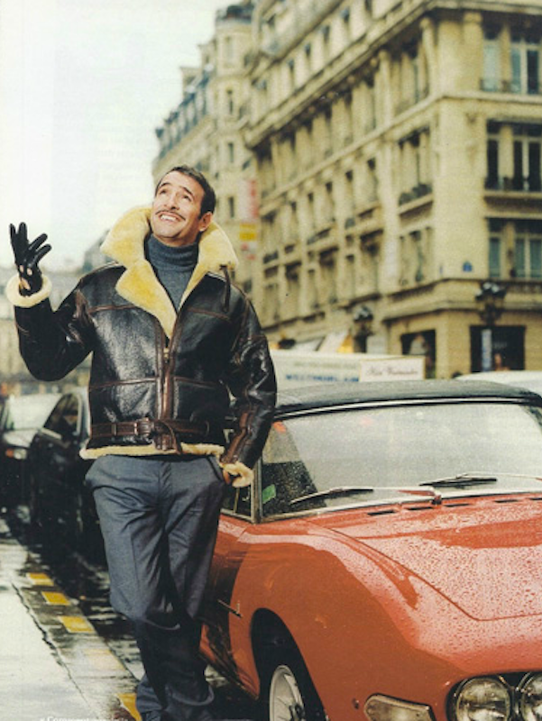 Jean Dujardin, actor, wears a Chapal bomber jacket.