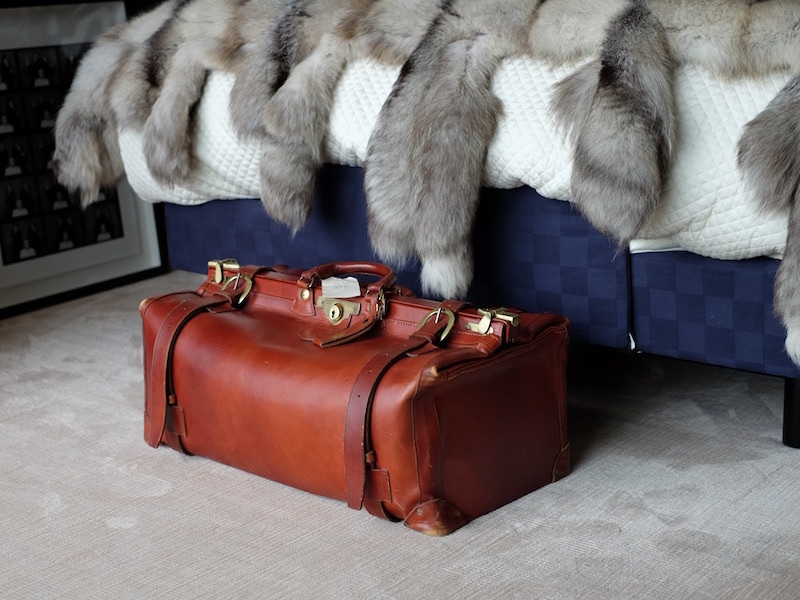 This Swaine Adeney Brigg bag is a real heirloom, and has aged beautifully over the years. “I can’t remember how far back it goes, but my father ordered it for me back in the late 80s” explains  Broosk, “I use it as my weekend bag when I’m holidaying within the UK – if you’re  travelling abroad you need something with wheels!”