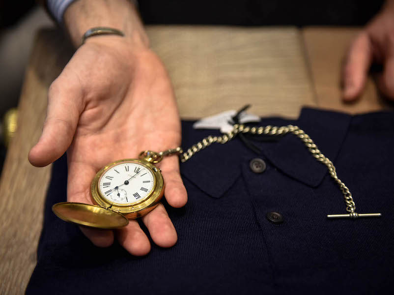 Joe’s pocket watch is another prized personal possession – the chain was his grandfather’s “he was a proper Londoner, born and bred in the markets of the East End”, and the watch itself was a present from his girlfriend.