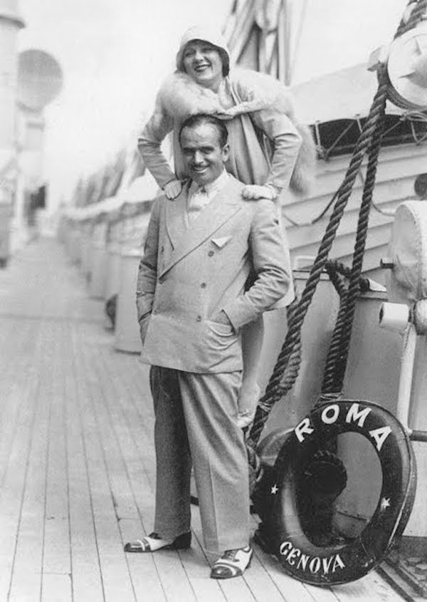 Douglas Fairbanks and Mary Pickford on their travels in the late 1920s.