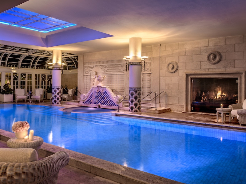 The indoor pool by night