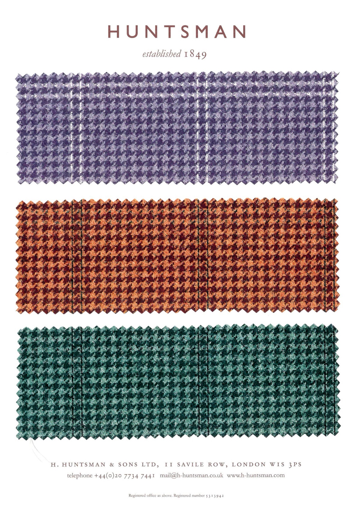 Another three prospective Rake house tweed designs.