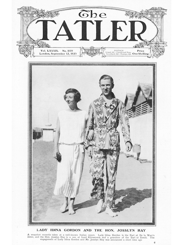 Lady Idina Gordon and her fiance the Hon Josslyn Hay (later Lord Erroll) relax at an Italian resort, 1923