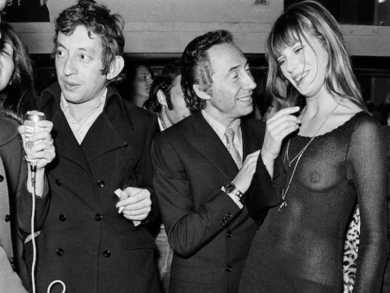 Gainsbourg and Birkin, and French director, screenwriter, and producer Pierre Grimblat attend the premiere of Grimblat's movie Slogan, 1969. Image by © Alain Loison/Apis/Sygma/Corbis