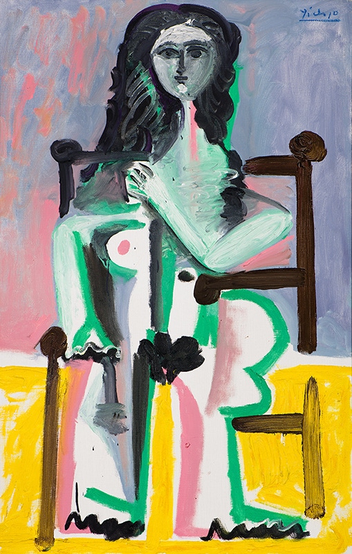 Pablo Picasso, Nu Assise Dans Un Fauteuil II,1963. Image courtesy of Halcyon Gallery © Picasso Estate/SODRAC (2016).