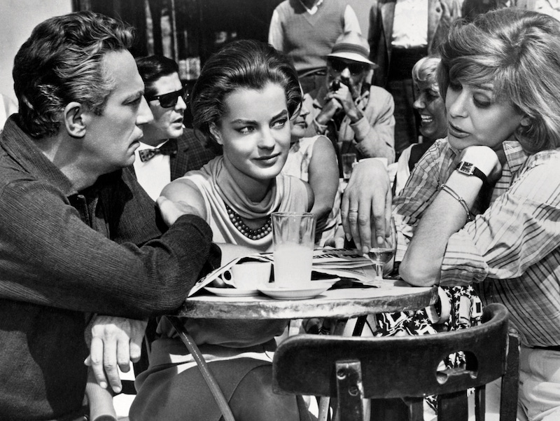 Left to right: Peter Finch as Paul, Romy Schneider as Clair, and Melina Mercouri as Maria, in '10:30 P.M. Summer', directed by Jules Dassin, 1966. Photo by Silver Screen Collection/Getty Images.