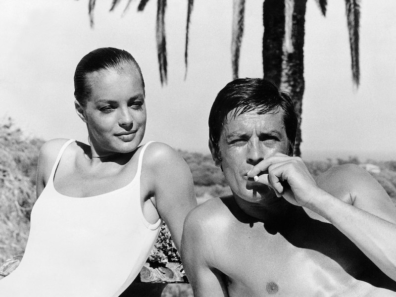 Alain Delon and Romy Schneider in 1968 during the filming of 