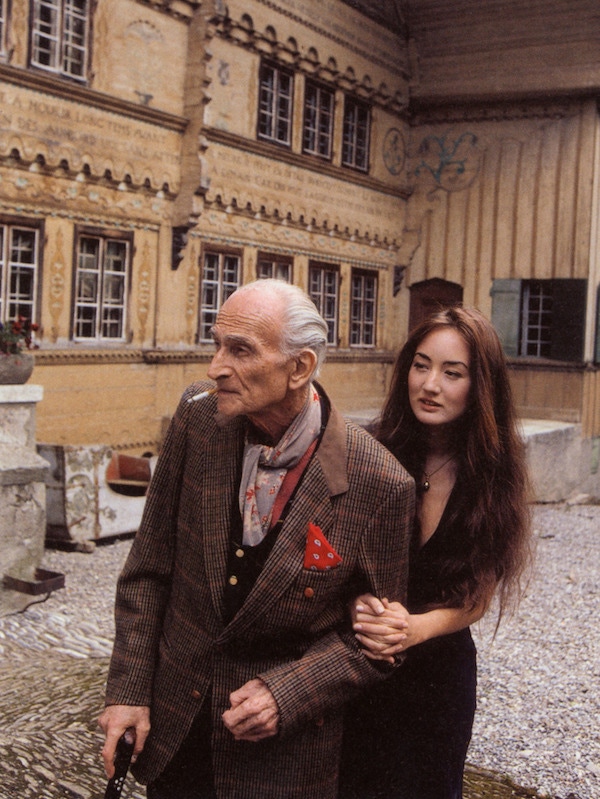 Balthus with his daughter Harumi at Rossinière, 2000. Photography by Bruno Barney.