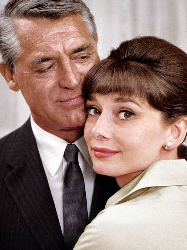 Grant and Audrey Hepburn, co-stars in Charade, 1963.