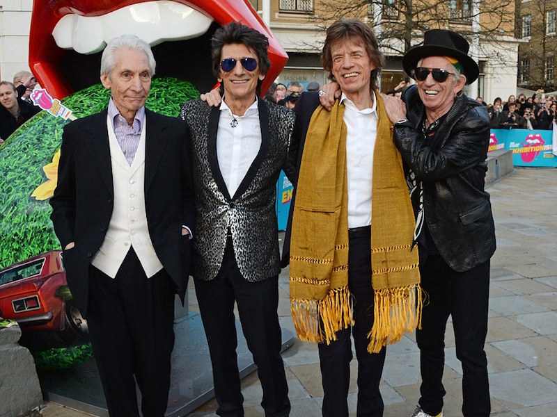 The Rolling Stones at the opening of the Saatchi Gallery's 'Exhibitionism', 2016.