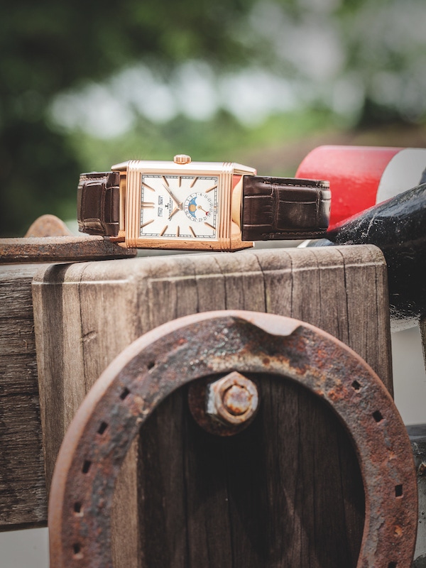 The 2015 Jaeger-LeCoultre Reverso Tribute Calendar in pink gold.