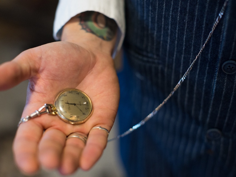 Says Fernando, “My pocket watch holds more sentimental value than antique value. Basque Country professional skater Norberto Mena gave it to me during a competition weekend I spent at his home.” Fernando’s vintage Thermidor Quartz is from a Spanish watchmaker from the 1970s that no longer exists.