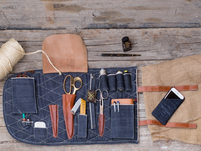 Fernando’s hands-on approach involves everything from the tools he uses to the fabrics his clients are offered. “My dad was a pilot so although I don’t have heritage tools like some of my colleagues, I have collected these from vintage markets such as ‘el Rastro’ in Madrid. I also made my own tailoring ‘tool-roll’ in selvedge Japanese denim and leather for travel or appointments outside my studio.”