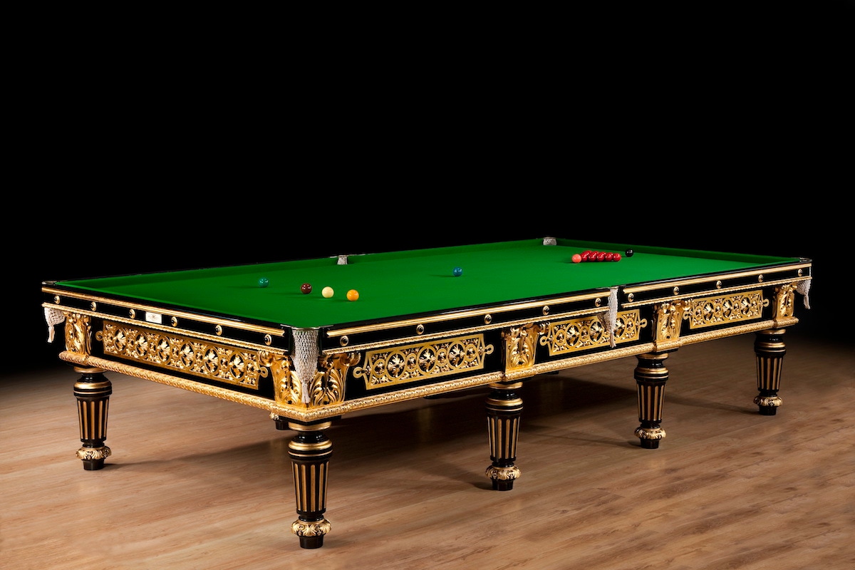 Gilded English Antique Billiard by Cox & Yeman circa 1895 (Photo courtesy of Billiard Room Ltd)