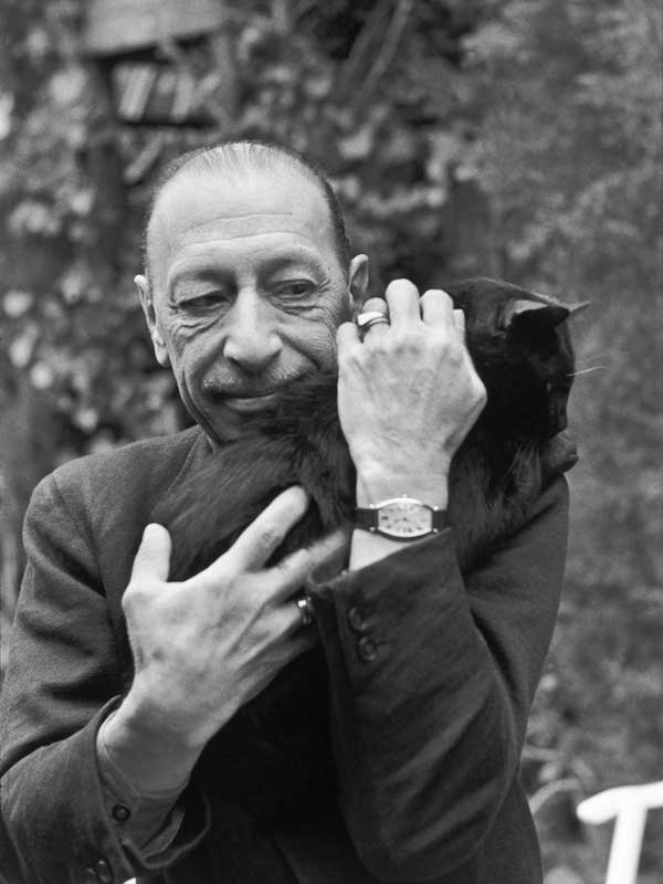 Igor Stravinsky, his cat and his Cartier Cintree.