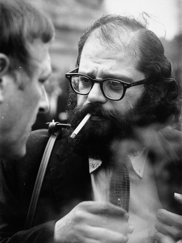 American poet Allen Ginsberg at the Albert Memorial in London. Photo by M Stroud/Getty Images.