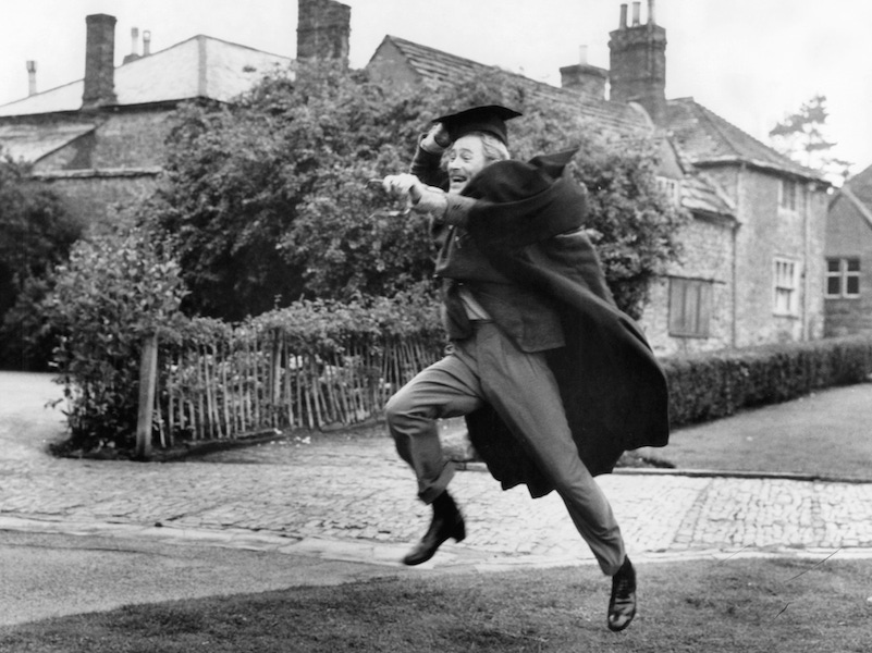 Peter O'Toole runs after his soon to be wife in a scene from the film 'Goodbye Mr. Chips', 1969. Photo by Metro-Goldwyn-Mayer/Getty Images.