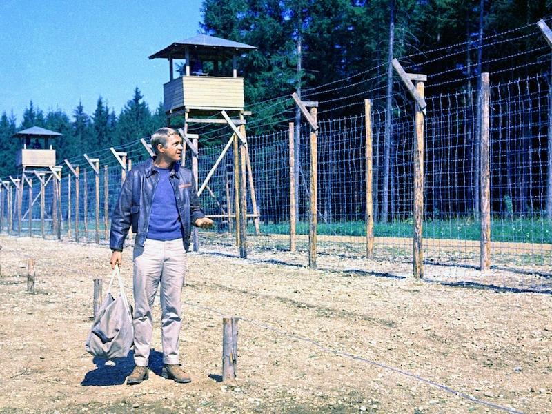 Steve McQueen on the set of the film 'The Great Escape', 1963. Photo by Silver Screen Collection/Getty Images.