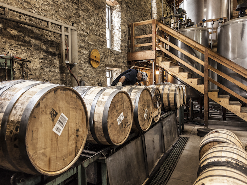 Barrels of Woodford Reserve in the bottling room. (Images courtesy of Woodford Reserve)