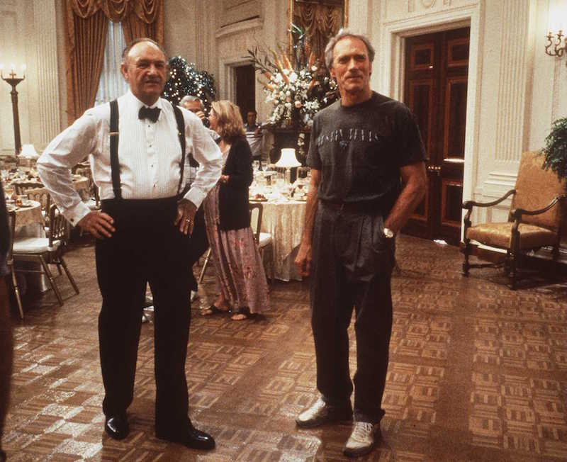 Clint Eastwood and Gene Hackman on the set of 