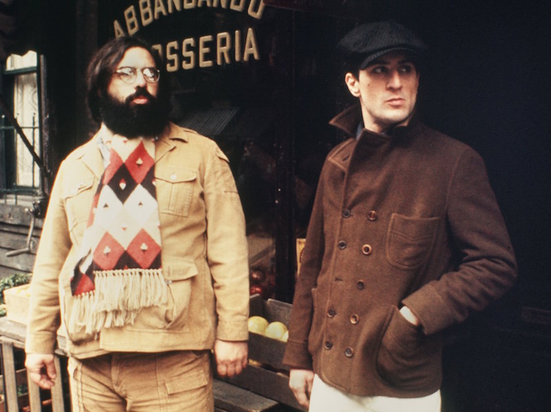 Director Francis Ford Coppola guides Robert De Niro in a scene in The Godfather Part II in 1974 in New York, New York. Photo by Michael Ochs Archive/Getty Images.