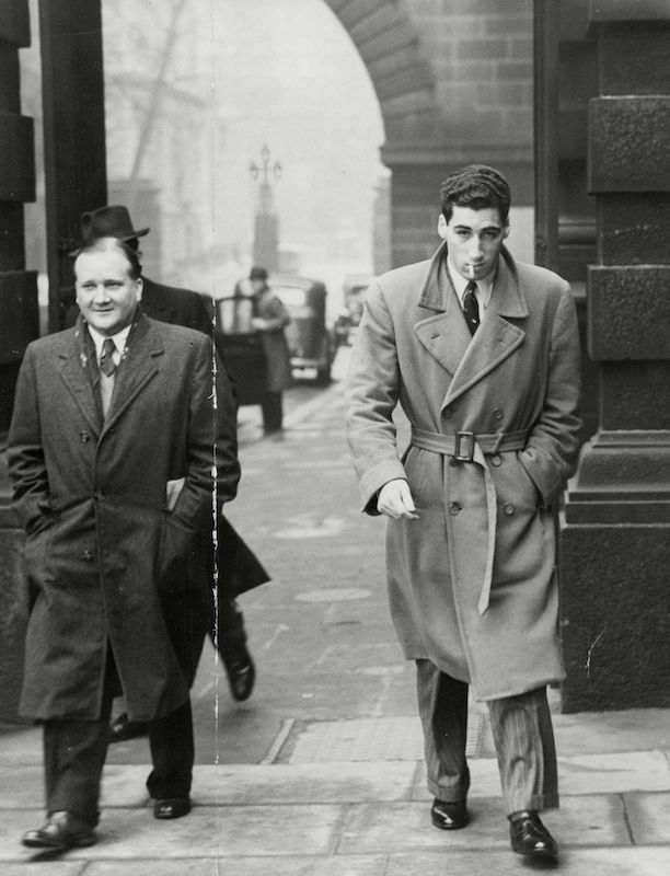 Marquis of Portago pictured leaving Scotland Yard after inquiry. Photo by John Twine/ANL/REX/Shutterstock.