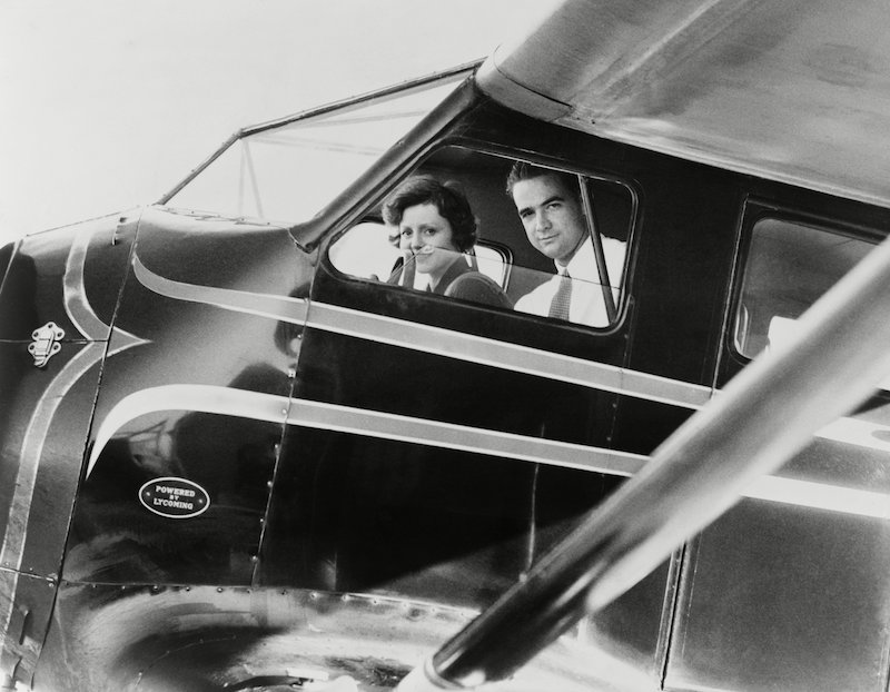 Howard Hughes and actress Nancy Carroll just before taking off for Los Angeles, 1937. Photo by Everett/REX/Shutterstock.