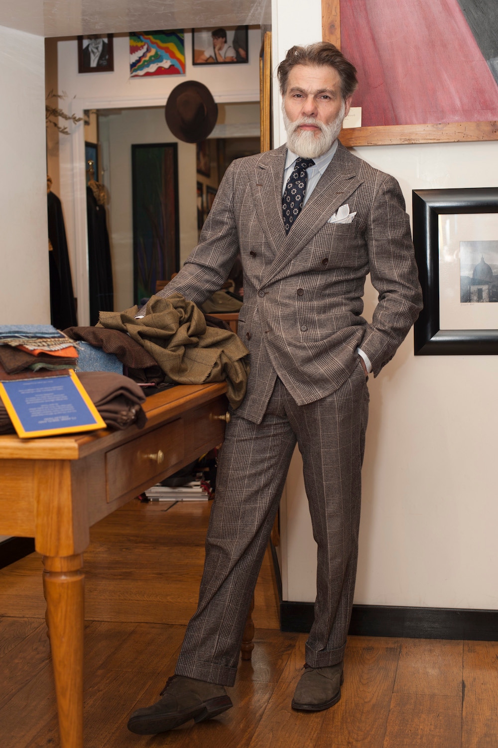 “I always keep the features of traditional Florentine tailoring, and my suits are often the product of ideas that have developed over the years.” Keeping it classic is important to Mr Righi, as his identity is so central to the concept of his store. Clients that visit rely heavily on his taste and he is often praised for providing a particularly personal service.