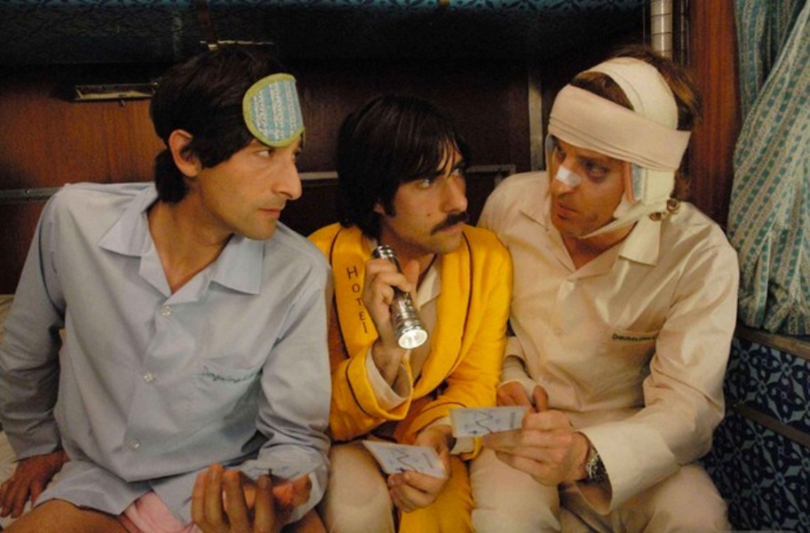 Jason Schwartzman, Adrien Brody and Owen Wilson in The Darjeeling Limited (2007).