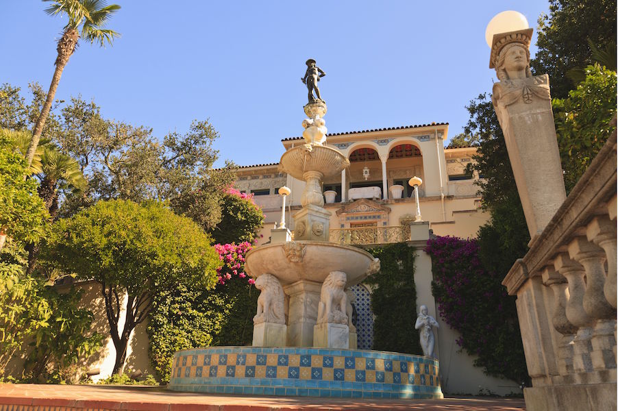 Hearst Castle atop a hill near San Simeon, California. Photo by Design Pics Inc/REX/Shutterstock.