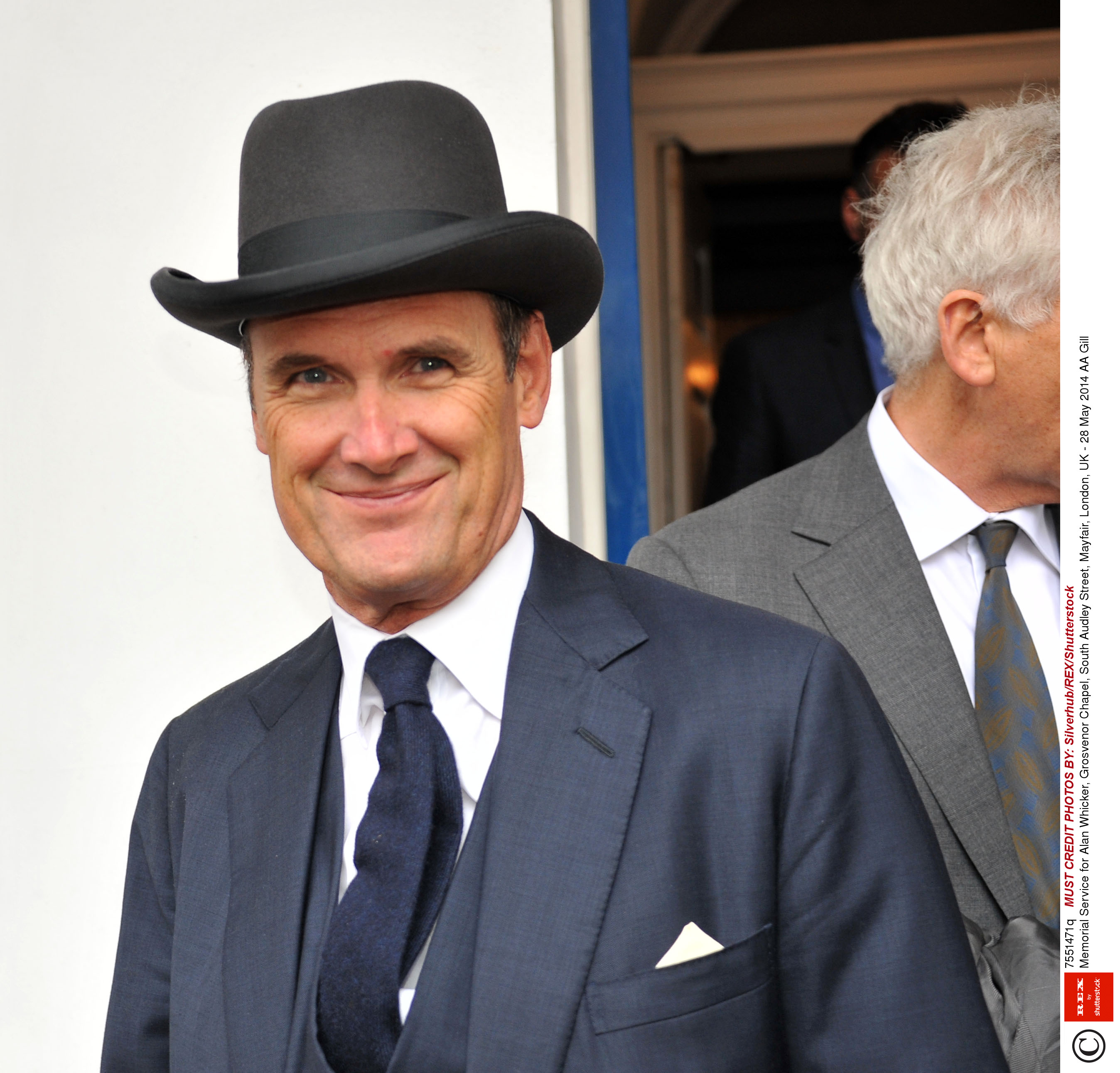 AA Gill attending a memorial service for Alan Whicker, London, 2014. Photo by Alan Davidson/Silverhub/REX/Shutterstock.