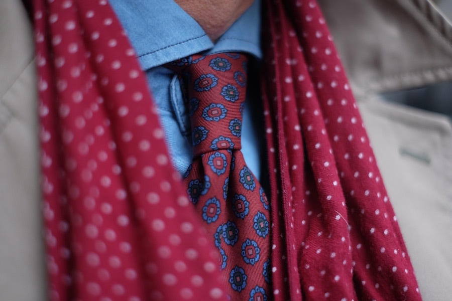 Ever the champion of British brands, Drake’s is inevitably a favourite for David. “I went to the atelier in East London; it was great fun seeing the tie being made and the process behind it. There’s nothing like ancient silk madder too, for that density of colour.”