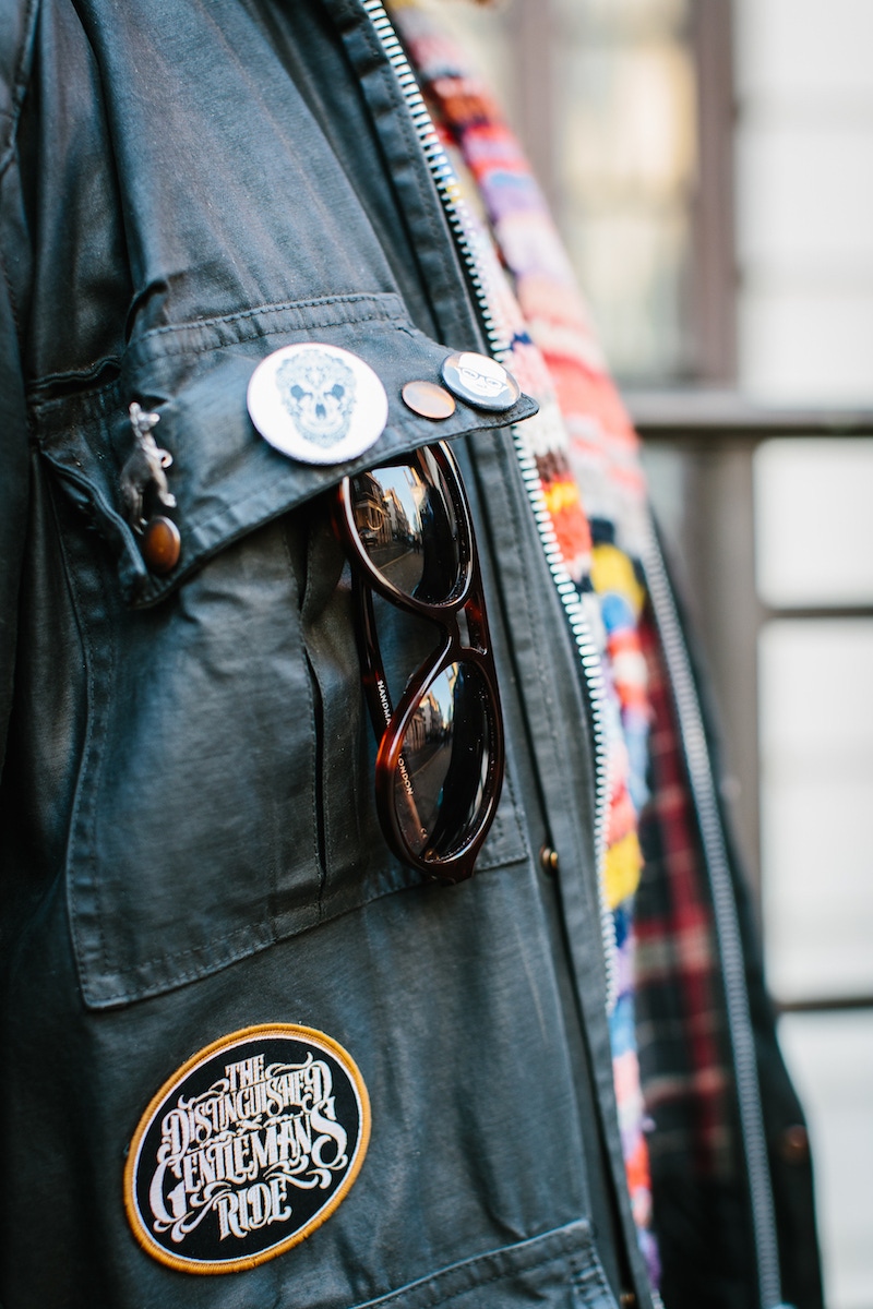 It was a stunning, crisp January afternoon in Mayfair, so Dean had his Turnbull & Asser prototype sunglasses at the ready. Made by Larke Optics, they are one of the few remaining eyewear companies’ still hand-making frames in London. “We did a collaboration with them and this was one of the prototypes I kind of adopted… perks of the job!”