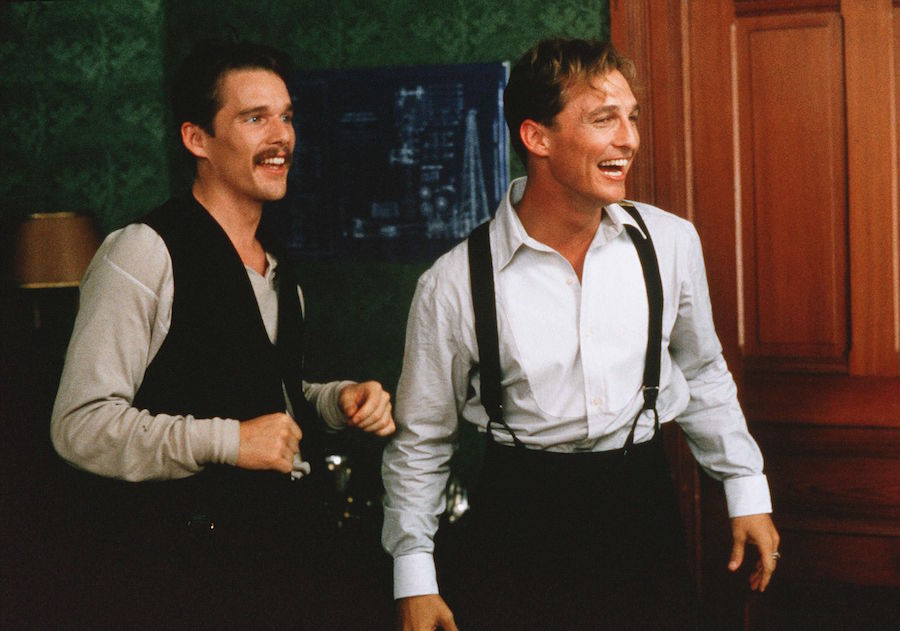 Ethan Hawke and Matthew McConaughey in The Newton Boys, 1998. Photo by Deana Newcomb/20th Century F/REX/Shutterstock.