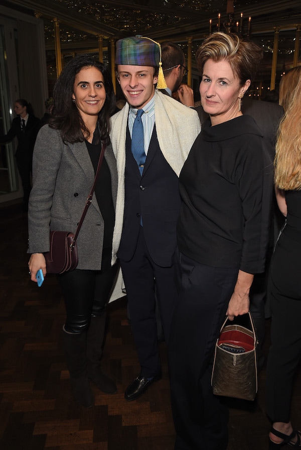 Zeina Dakak, Freddie Foulkes and Alexandra Foulkes at The Rake's 50th issue party at Hotel Café Royal on February 10, 2017 in London, England.