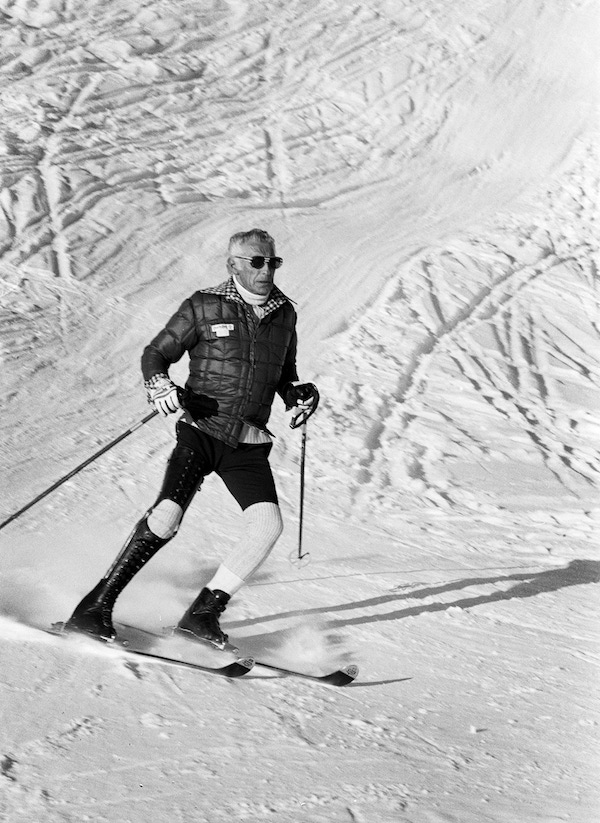 Gianni Agnelli skiing in St Moritz, 1976.