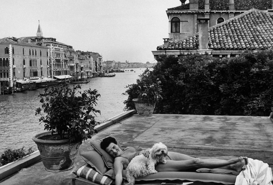 Peggy Guggenheim on the roof top of her Venice home. Photo by Frank Scherschel/The LIFE Picture Collection/Getty Images.