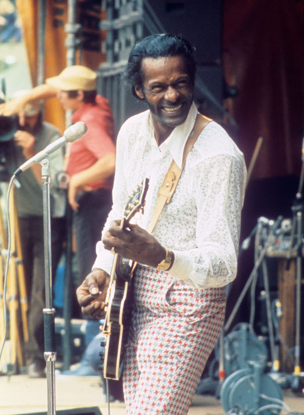 Chuck Berry circa 1987. Photo by Van Houten/Alamy.